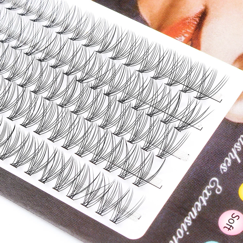 Description Picture 4 of item100Pcs Clusters 10/20/30/40D 8-16mm Cluster Lashes Extension Natural Thick Fake Eyelashes 3D Strip Individual Eyelash Extension