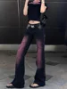 Grape Purple American High Street Elastic Micro Flared Jeans For Women And Men, High Waist Slimming Flared Pants, Long Pants For 4