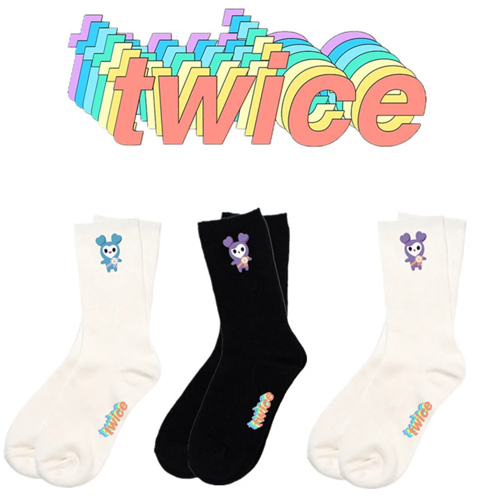 Twice Loverlys Stockings Momo Sana Cartoon Print Pure Cotton Breathable Socks Tzuyu DaHyun Clothing Accessories For Teenager