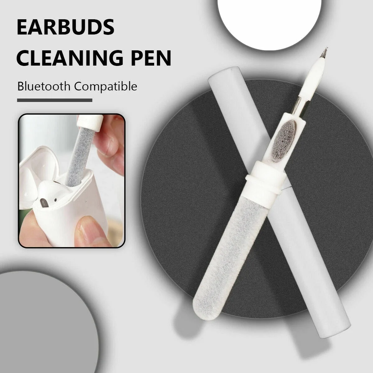Outil de nettoyage pour écouteurs Bluetooth Pro 3 et 2 : kit de nettoyage pour boîtier d'écouteurs avec stylo brosse._voghion.com