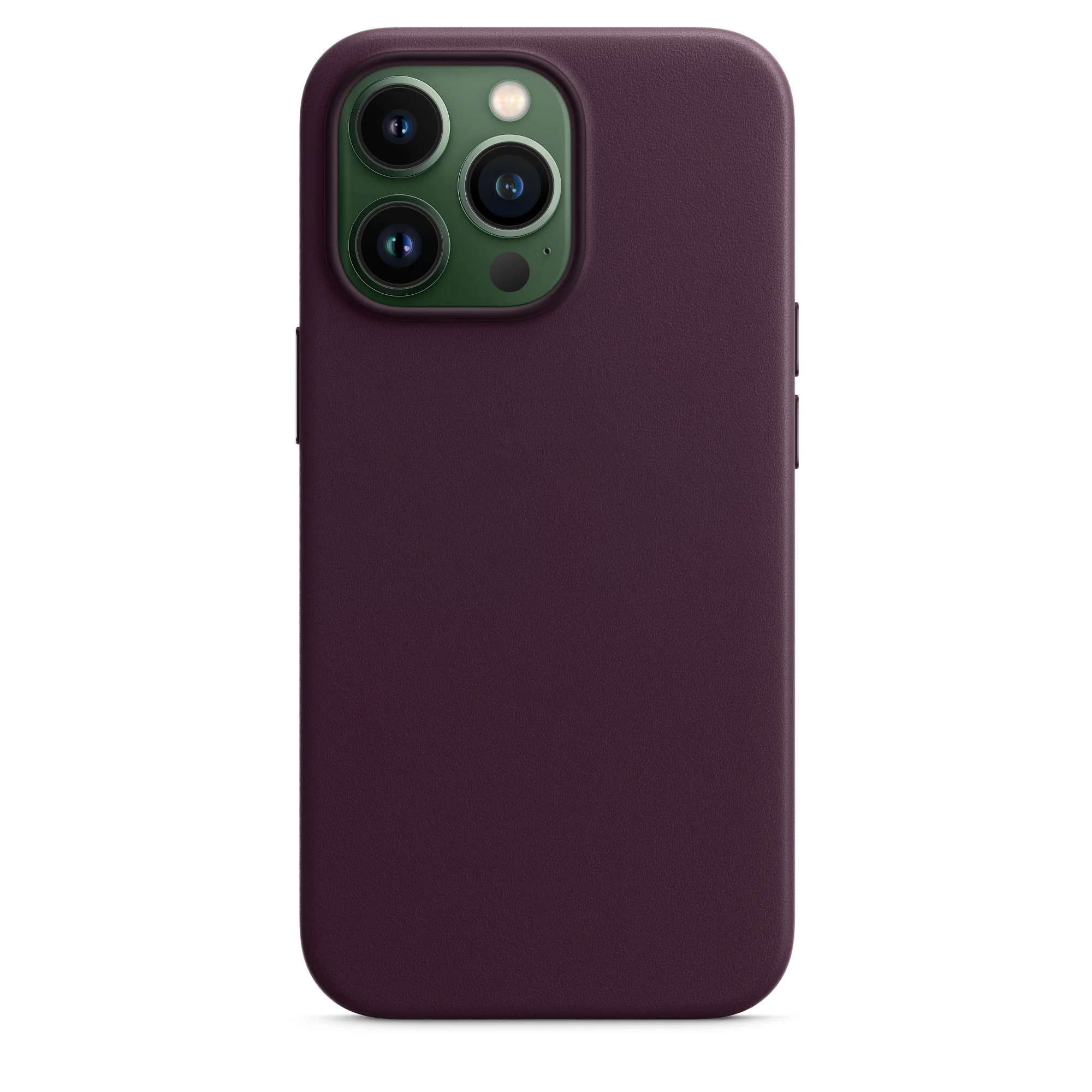 Premium Deep Purple Leather MagSafe-Compatible Phone Case