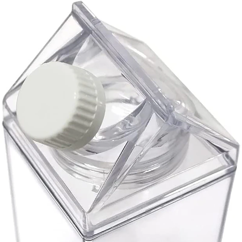 Transparent Water Gym Bottle Plastic New Reusable Clear Milk Carton Box  Juice Sport Leakproof Cup  Drinking Outdoor Camping 3