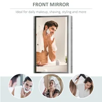 24"X16" Bathroom Mirrored Medicine Cabinet Storage 3 Shelves Stainless Steel 4