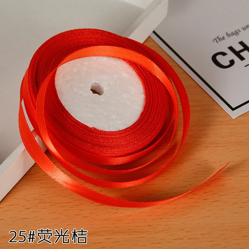 Elegant 6mm Silk Satin Ribbon for Special Occasions - 22 Meters Roll