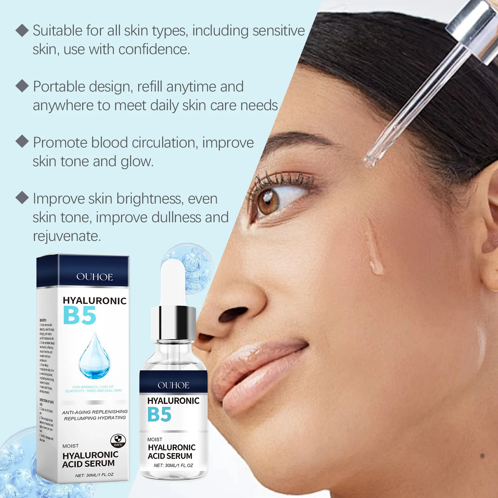Hyaluronic B5 Serum Reduce Fine Lines Lifting Firming Tighten Brighten Moisturizing Nourishing Facial Essence Skin Care Products 4