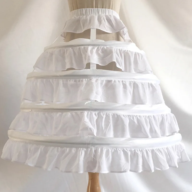 

Women 4-Hoop Petticoat Skirt Hollow Ruffles Dress Bird Cage Crinoline Underskirt 2022