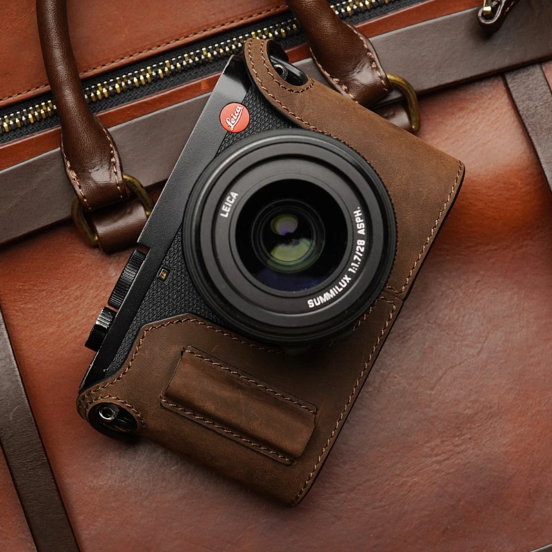 Leica Q Q2 Funda de cuero genuino para cámara, media bolsa de Vídeo hecha a  mano, typ116 Bolsos para cámara/vídeo| - AliExpress