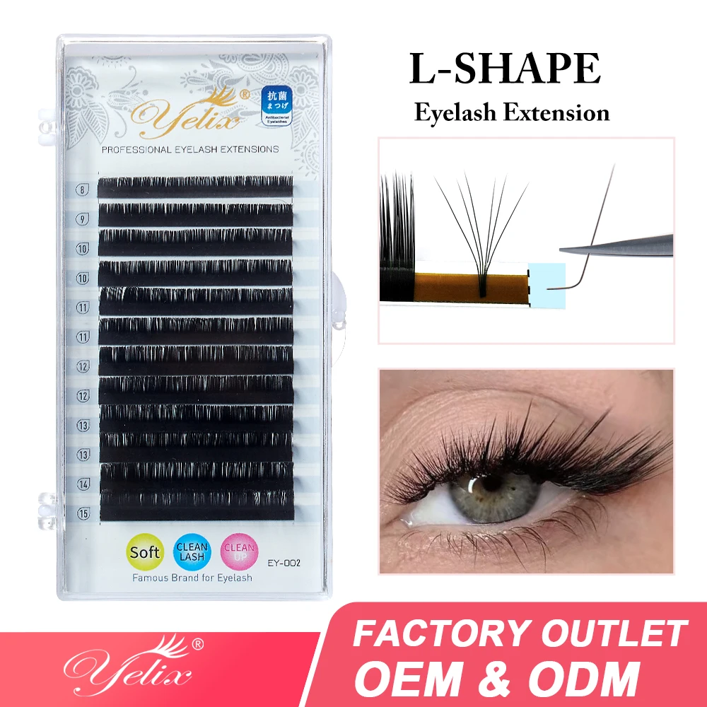 Yelix L Wimpern L+/L/LC/LD/LU Curl Einzelne Wimpernverlängerungen Weiche Seide Falsche Wimpern Make-up Klassische Wimpernverlängerung