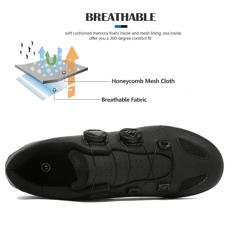 Men Women Speed Cycling Shoes SPD Mountain Bike Footwear MTB Racing Sneaker Flat Route Cleat Road Bike