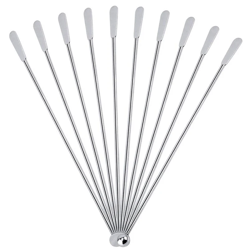 7.5 Inches Stainless Steel Coffee Beverage Stirrers Drink Swizzle Stick with Small Rectangular Paddles