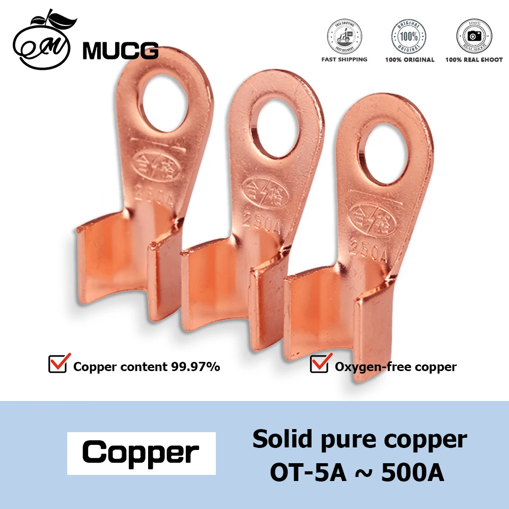 OT 5A~600A Ring or Round Copper Crimp Terminales M6 M8 M10 M12 Lug Cable connector For Wire electrical switch connection cable