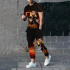 Men T-shirt Pants Tracksuit Rapper Anuel AA 3D Print T Shirts Trousers Sets 2 Pieces Summer Streetwear Oversized Suit Sportswear 2