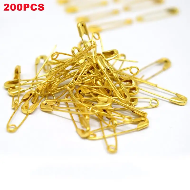 100Pcs Small Tiny Gold Metal Steel Mini Safety Pins 2cm 20mm AA7681