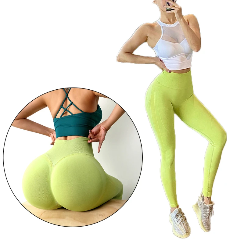 

Sexy Woman Seamless YOGA Leggings Booty Lifter Fitness Sweat Absorption Pants High Rise Sport Gym Quick Dry Body Shaping Tights