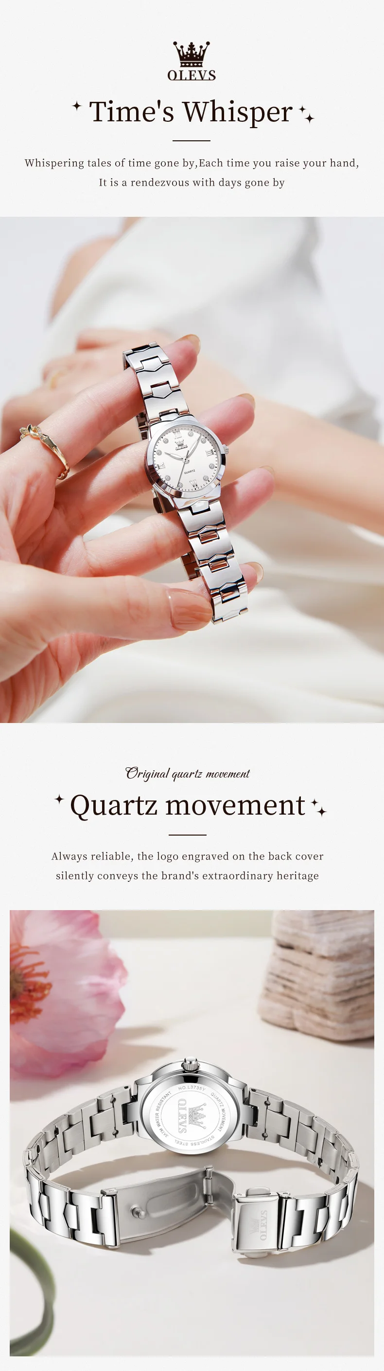 OLEVS Orologio da donna 3735 - Dettaglio chiusura