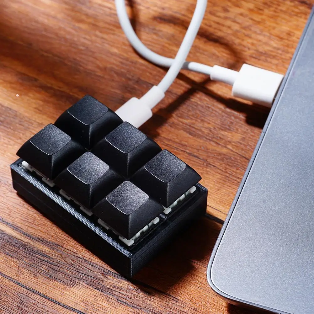 USB 사용자 정의 프로그래밍 가능 매크로 키패드 스위치 원 키 블루 키 키보드, 6 키 키보드, 미니 기계식 단축키 P7X6