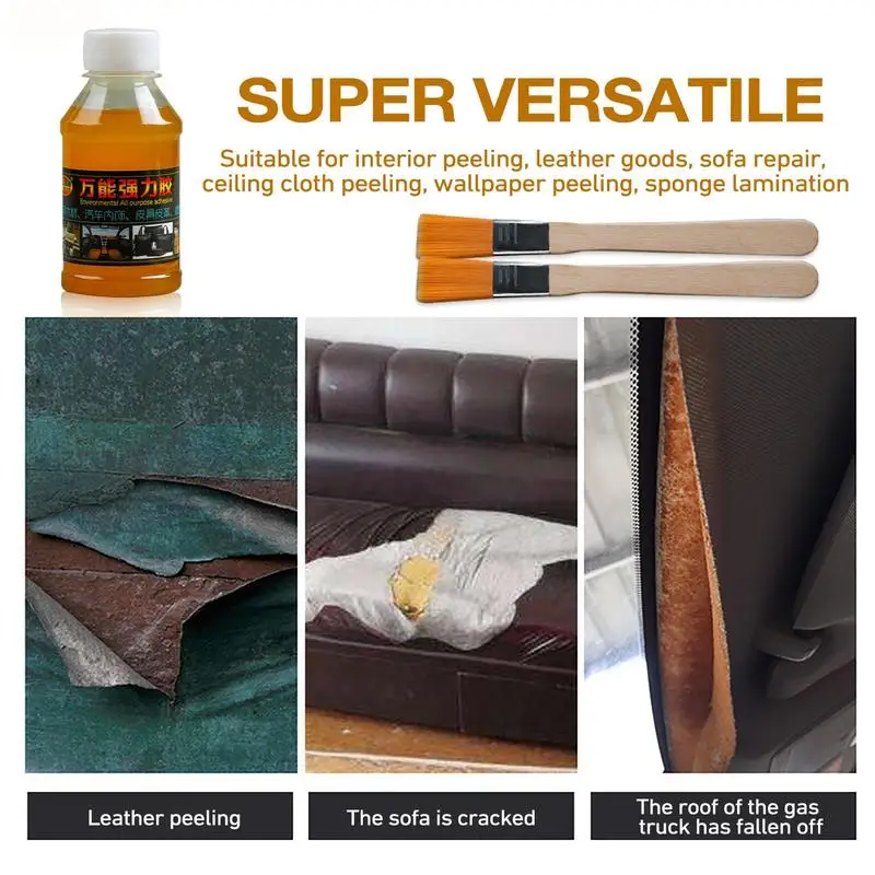 100ml Car Roof Liner Repair Glue Strong Adhesion Fast Dry Bonding Glue Liquid For Car Interiors Fabrics Leather Sponge Wallpaper