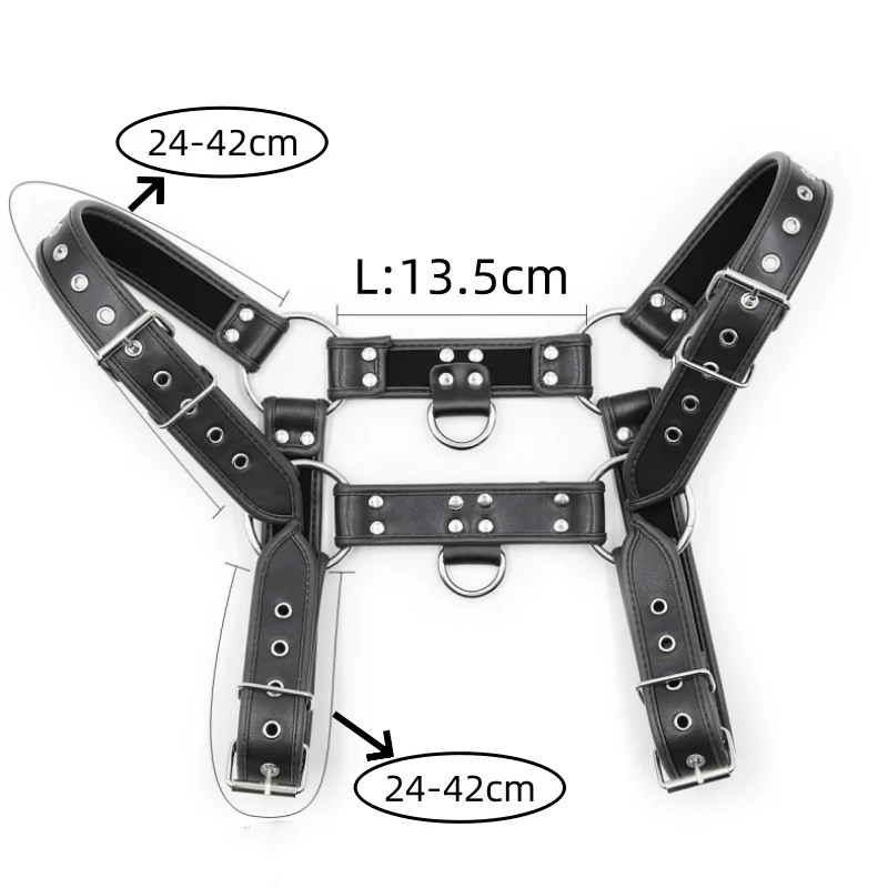 Fetish Male Lingerie Harness Men Clothing Tank Top Sexual Body Leather Chest Harness Belt Strap Punk Rave Costumes for Adult Sex