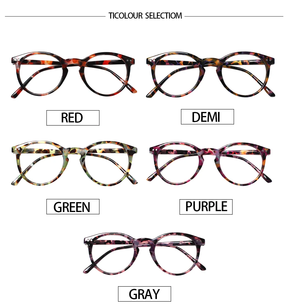 TUREZING Reading Glasses for Women Fashion Round Anti-Blue Light Comfortable Lightweight High Quality Prescription Eyeglasses 3