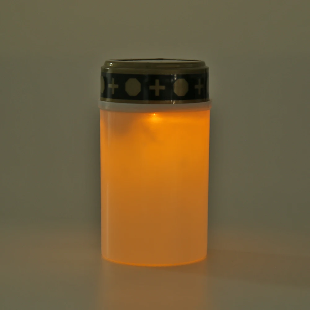Solar Electronic Candles Tea Light Grave Cemetery Ritual Lawn Lighting Holloween Party Decors Props Outdoor Lighting