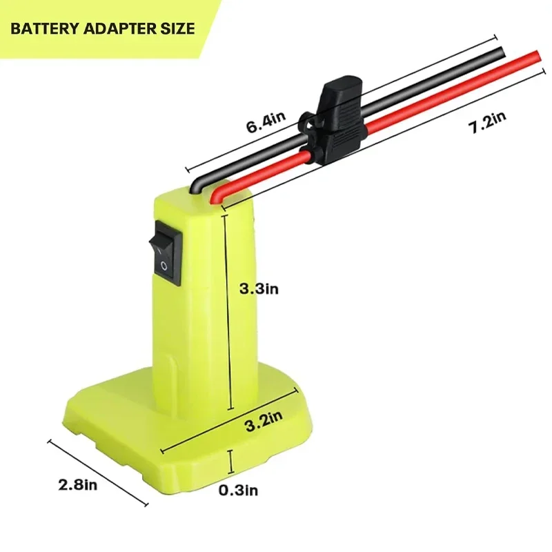 Adaptador Power Wheels para Ryobi, Conector DIY, Interruptor Embutido, Fusível, Ferramentas, Bateria 18V