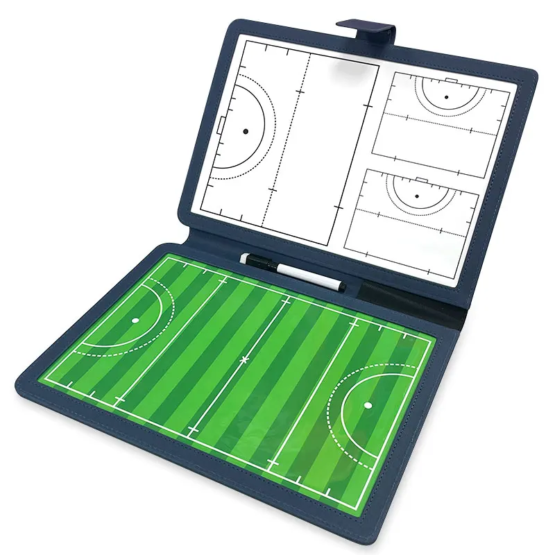 Folding hockey coaching board Double-sided magnetic writable erasable game training portable 12.6 x 9.6in strategy board