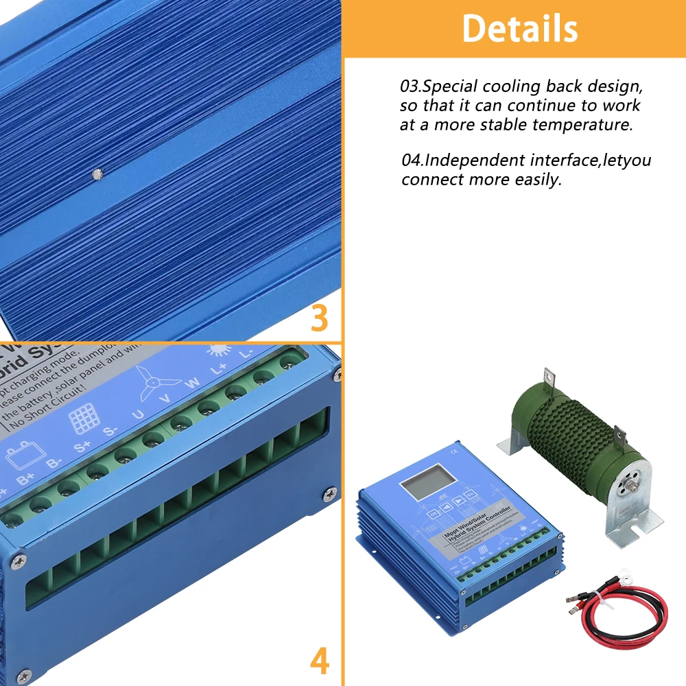 20000w Wind Turbine 8000W Solar Panel Wind Solar Hybrid System MPPT Charge Controller With Dump Load 12V 24V Auto 48V Regulator