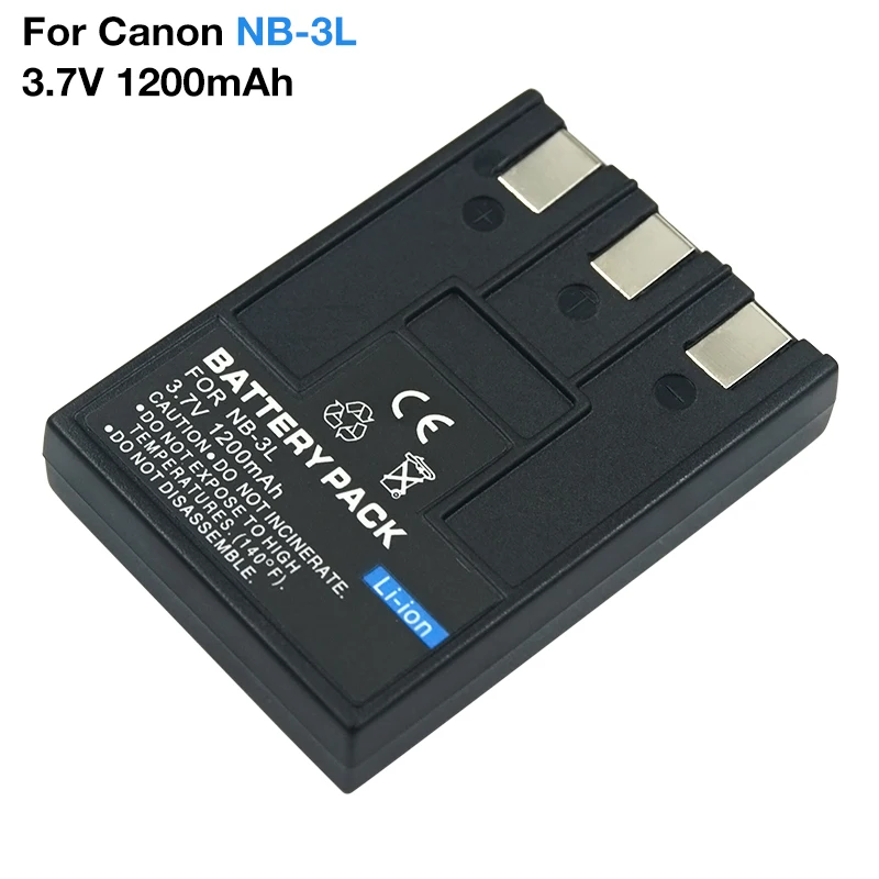Nb-3L Batteria Ricaricabile Agli Ioni Di Litio Nb3L 3.7V 1.2Ah Per Fotocamera Canon Ixus I5 700 750 Ixy D30 Powershot Sd10 Sd100 Sd550 Sd500
