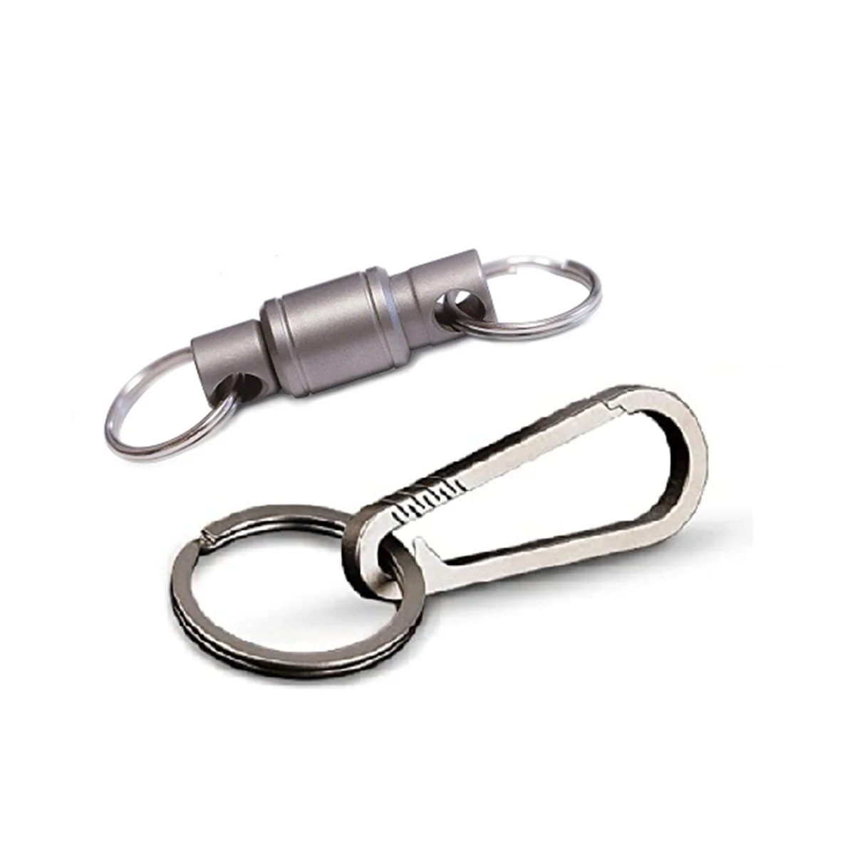 

Quick Release Keychain Set with Titanium Carabiner and Keyrings Titanium Swivel Clip 360-Degree Rotation 2Pcs