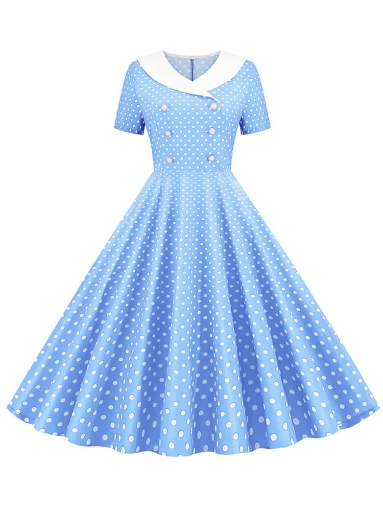 light blue dot dress
