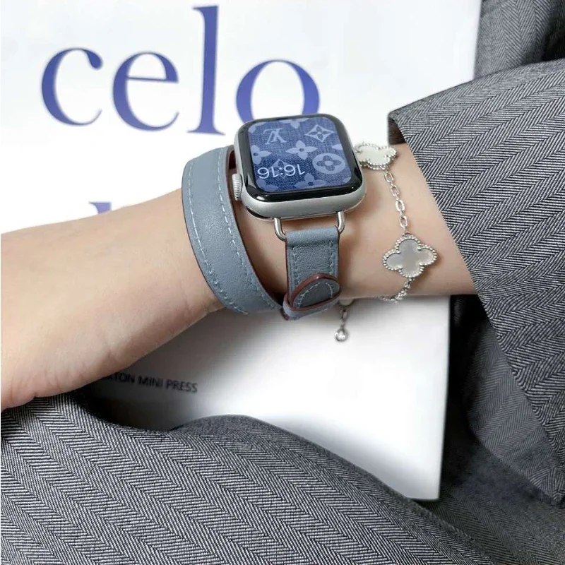 Double Tour Leather Strap Fashion Band