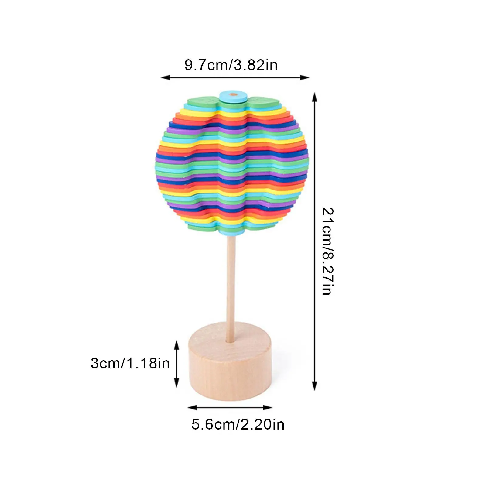 Novelty Colorful Helicone Rotating Lollipop Wooden Educational Toy for Children Adult Home Office Stress Relief Decoration Toys