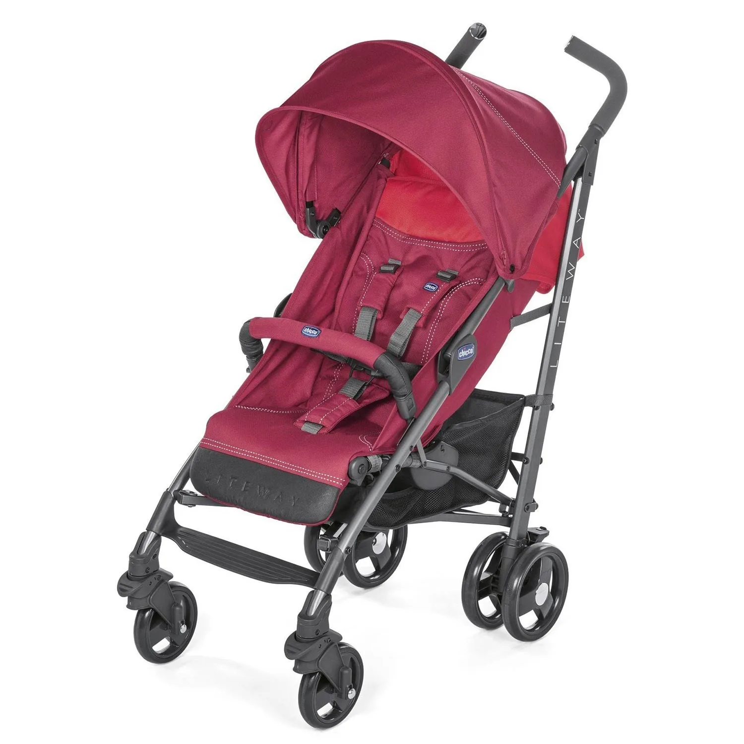 Детская коляска Chicco Lite Way 3 Ball Cane-красная | Мать и ребенок