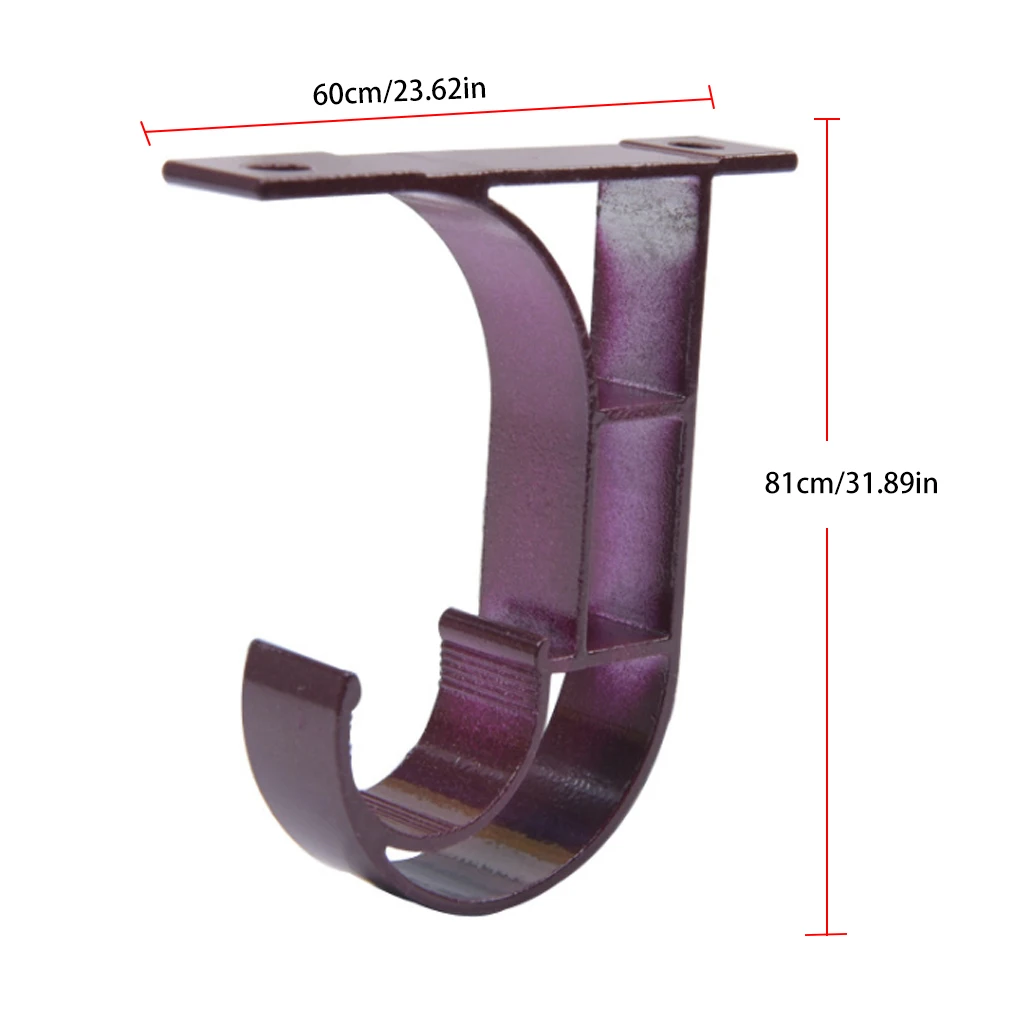 Aluminium Alloy Ceiling Curtain Rod Brackets Hooks Modern Window-Dressing Home Decor Wine Red