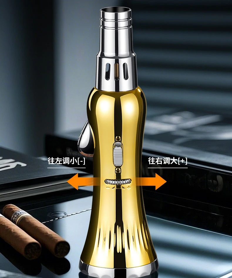 고품질 고온 직분사 건화기 강력한 불꽃 야외 캠핑 방풍 BBQ 비상 시가 점화기 재활용 가능