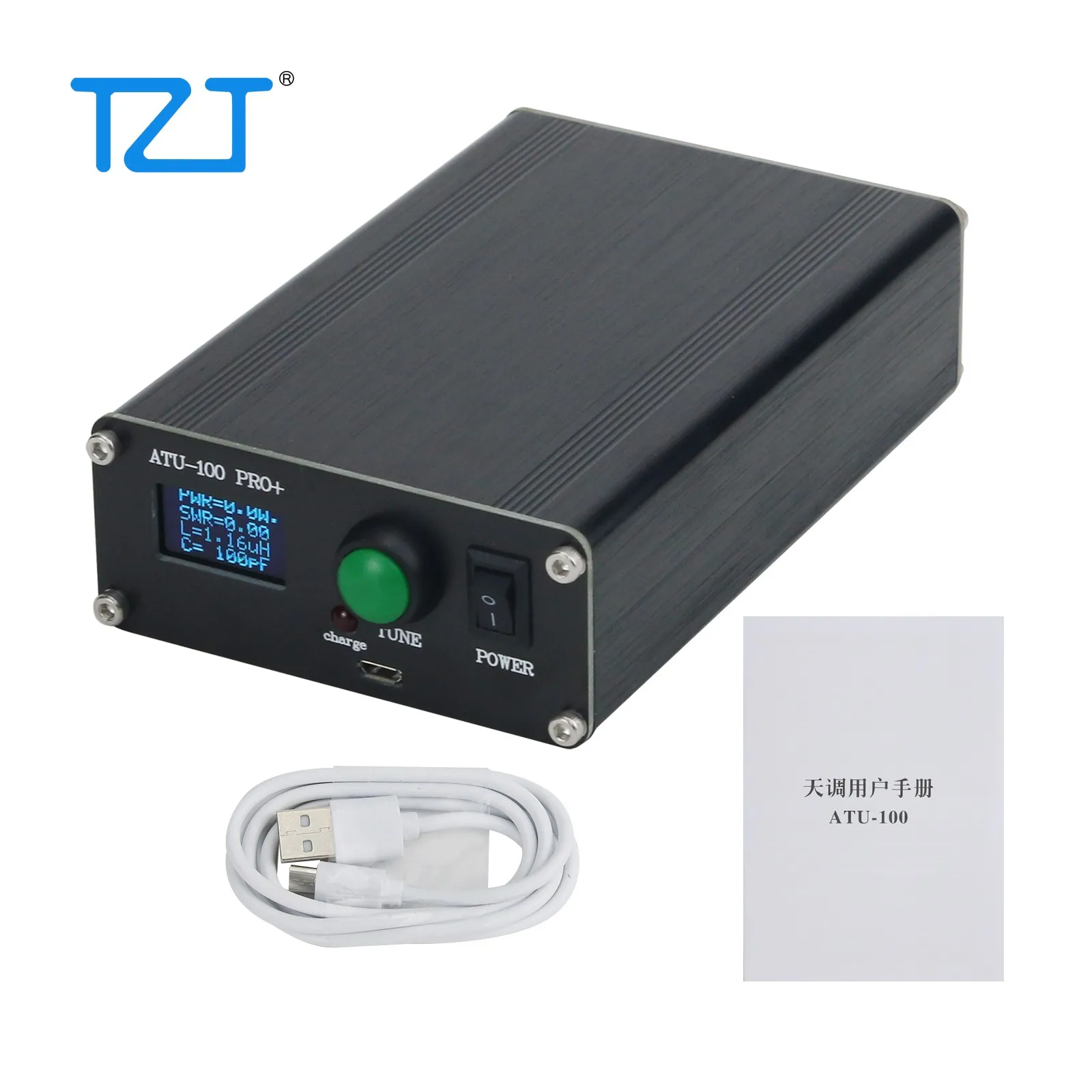 TZT ATU-100 Pro+ Automatic Antenna Tuner 100W 1.8-50MHz w/ 0.96-Inch OLED Display Atu100 Assembled with Shell radio receiver software defined radio platform