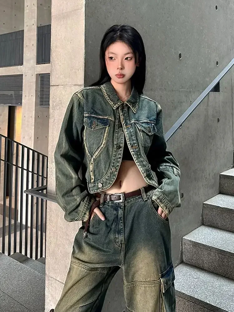 Womens Jeans with Side Pocket Cargo Boyfriend Baggy Loose Wide Straight Leg Denim Pant @ harajuku streetwear y2k hiphop bf cloth