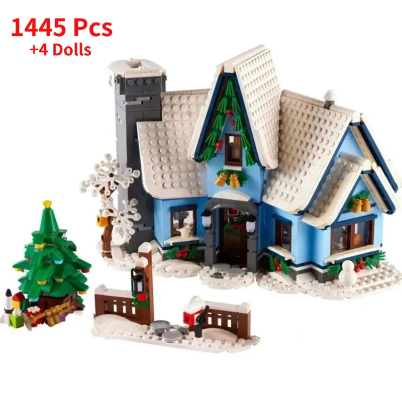 Icons 10293 Santa&rsquo;s Visit Model Building Blocks Bricks Set Adults Toys Gingerbread House Decoration 10267 With Xmas Tree Gifts
