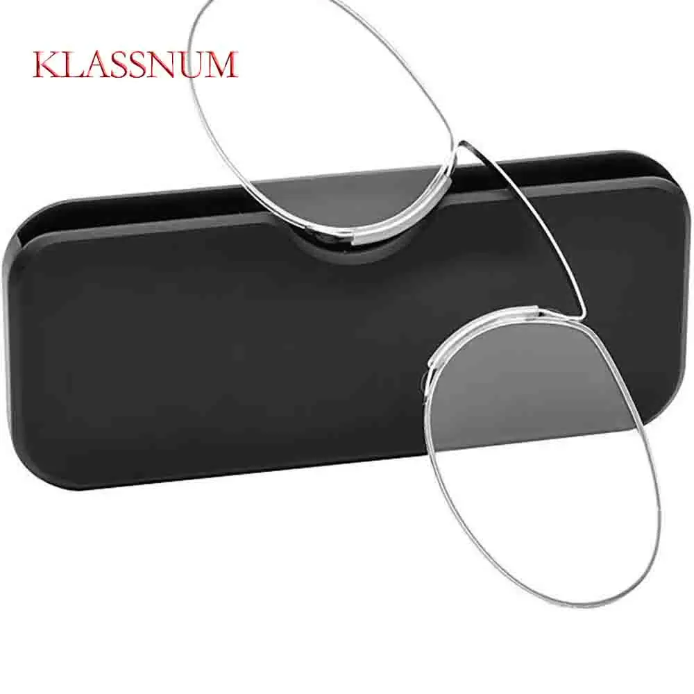 Rimless Nose Clip On Reading Glasses Mini Portable Legless Lazy Glasses Men Women Presbyopic Magnifying +1.0-+3.5