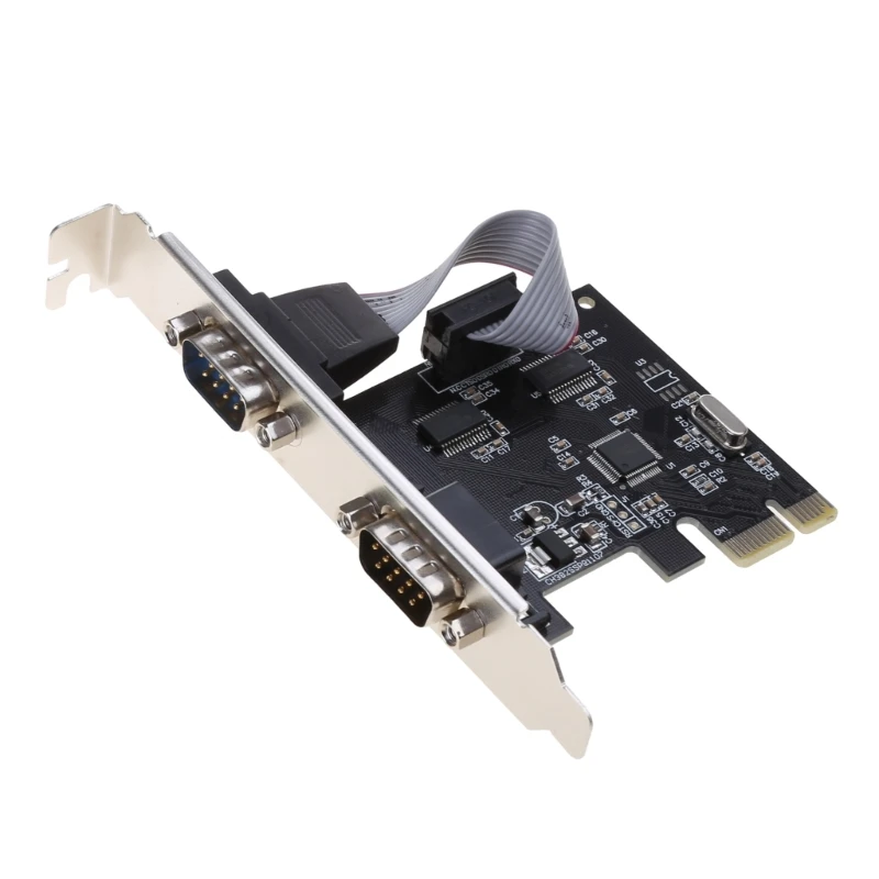 PCI-E to Dual Serial Combo Card RS232 PCI for Express PCIe Adapter Card Dual Way DB9pin 25Mbps AX99100 Chip Fast