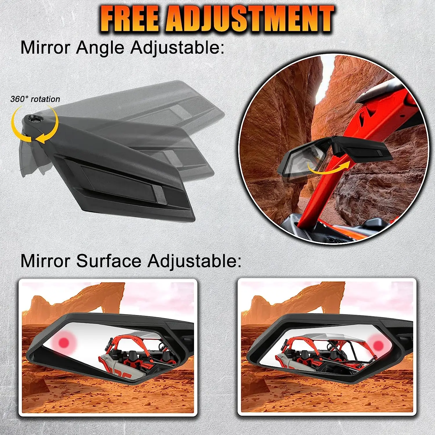 Maverick X3 Side Mirror Rear View Racing Compatible Can Am Maverick X3 XRS XDS MAX Off-road