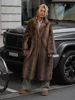 Women's Warm  Faux Fur Long Overcoat Single Breasted Fleece Long Trench Coat Winter Lady Fluffy Plush New Thicken Outerwear 3