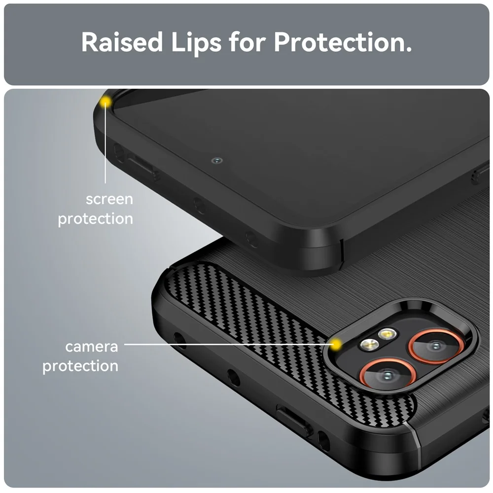 Carbon Brushed Rugged Armor TPU Soft Case