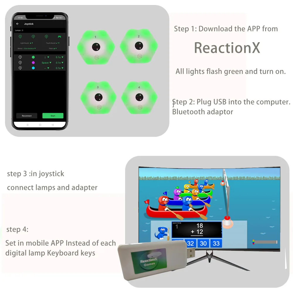 【queling】Joystick adapter for ReactionX reaction training lights