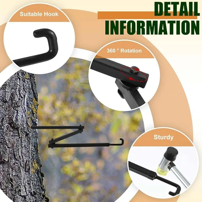 Hunting Tree Stand Highwild Tree Stands Screw in Steps Portable Folding Archery Bow Hook Bow Hanger Gear Holder Accessory