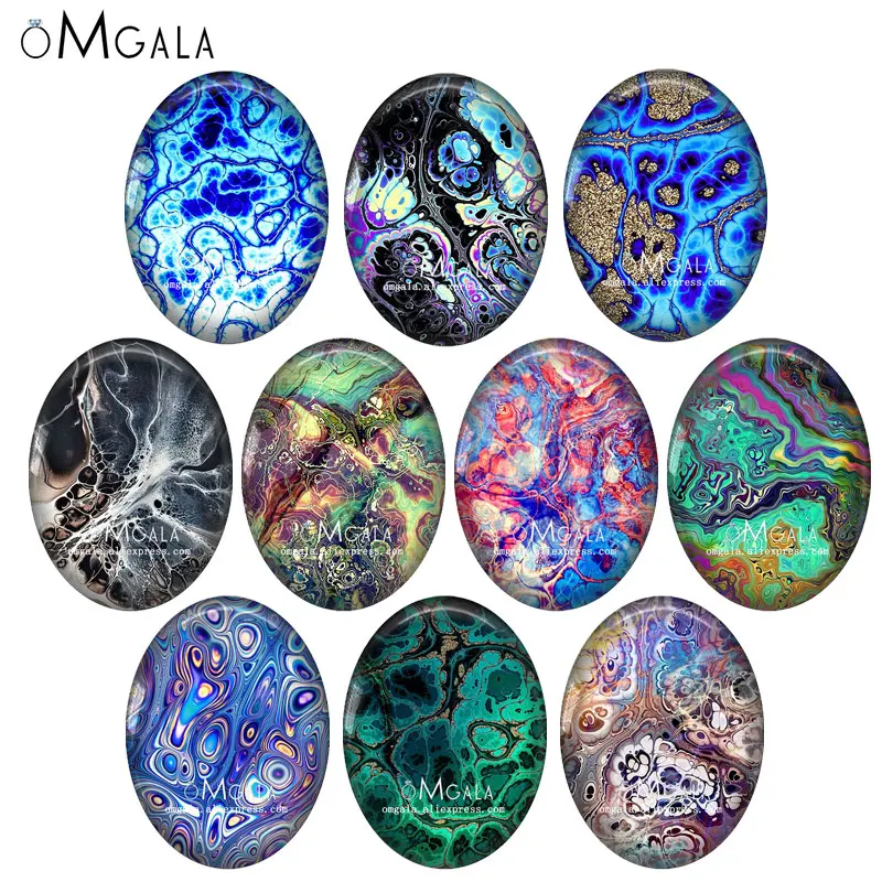 

Abstract imitation stone texture patterns 10pcs 13x18mm/18x25mm/30x40mm Oval photo glass cabochon demo flat back Making findings