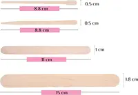 4 Style 300 Pcs Assorted Wooden Wax Sticks - for Body Legs Face and Small Medium Large Sizes Eyebrow Waxing Applicator Spatulas 2