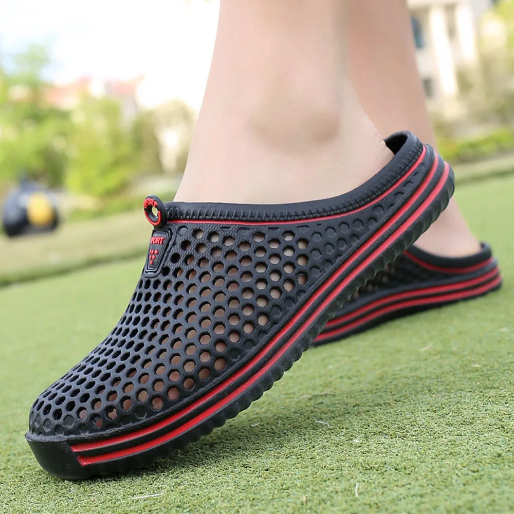 Men Women Beach Pool Sandals Hollow Out Flat Shoes Summer Casual Slides Slippers 