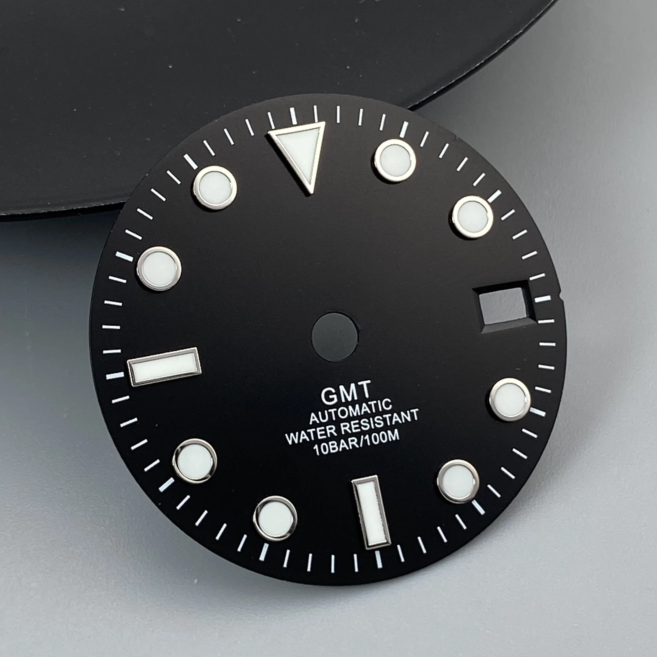 Luminous GMT Single Calendar Watch Dial, 28.5mm, No Logo