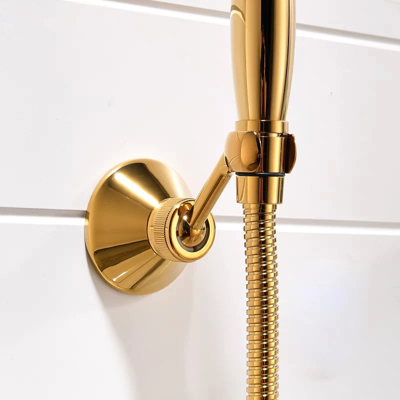 Shower Mounting Brackets Gold Brass Swivel Handheld Shower Holder Head Seat Rack Bathroom Parts Bath Accessories